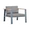Armen Living Nofi 4 piece Outdoor Patio Set in Gray Finish with Gray Cushions and Teak Wood SETODNOGR - alternate 2